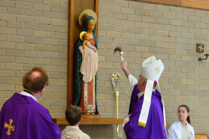 Mass at church blessing, Nov 29, 2015. Blessing Statue of MAry Click to enlarge pic.