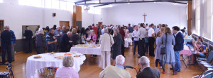 Reception at school hall after Church blessing,  Time to catch up  Nov 29, 2015. Click to enlarge pic.